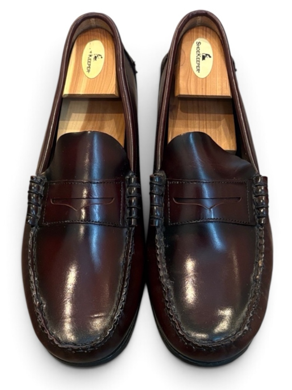 Florsheim Berkley Moc Toe Penny Loafers Men’s 9.5XW EXTRA WIDE Burgundy READ